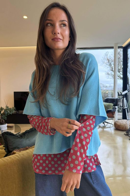 Bobby Mesh Layering Top Dopamine Dot Hot Pink Seafoam /7